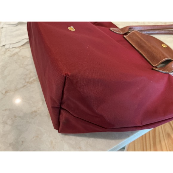 Longchamp Burgundy Red Tote Handbag Purse Top Handle Bag - Picture 5 of 15